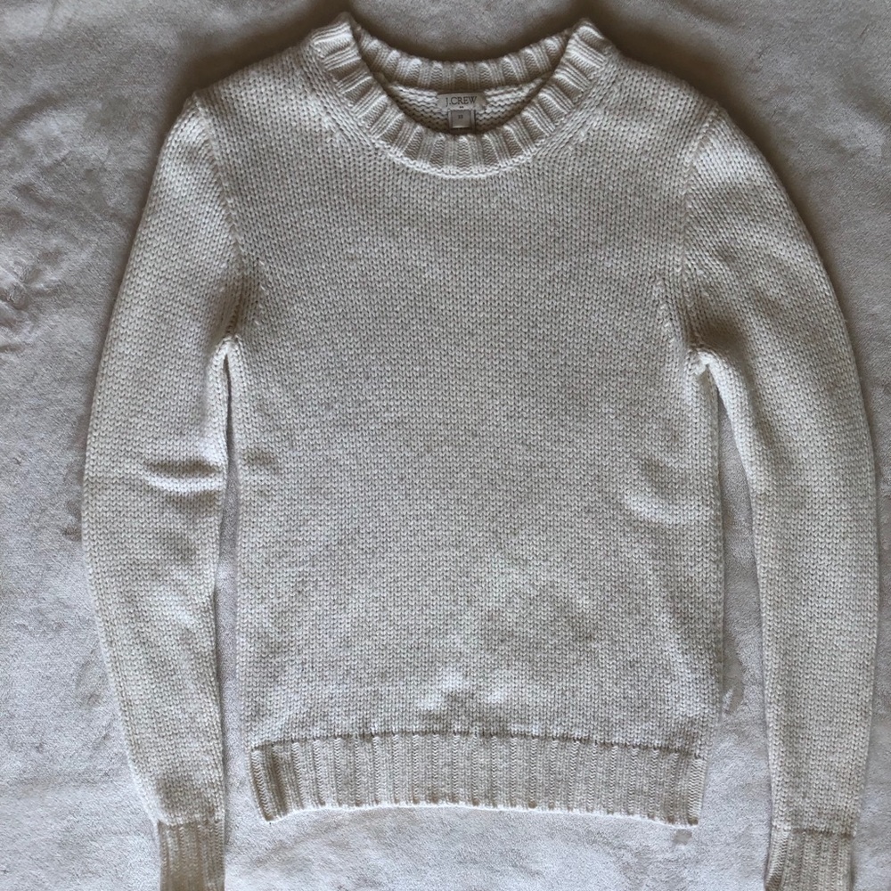 JCREW Cream Knit Pullover Sweater